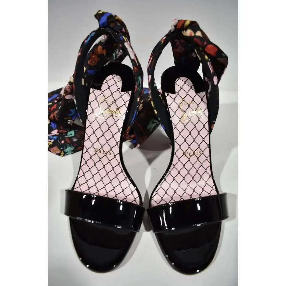Christian Louboutin Fetish Du Desert 100 Black Lace Up Tie Sandal Heel Pump 39.5 - Picture 7 of 12